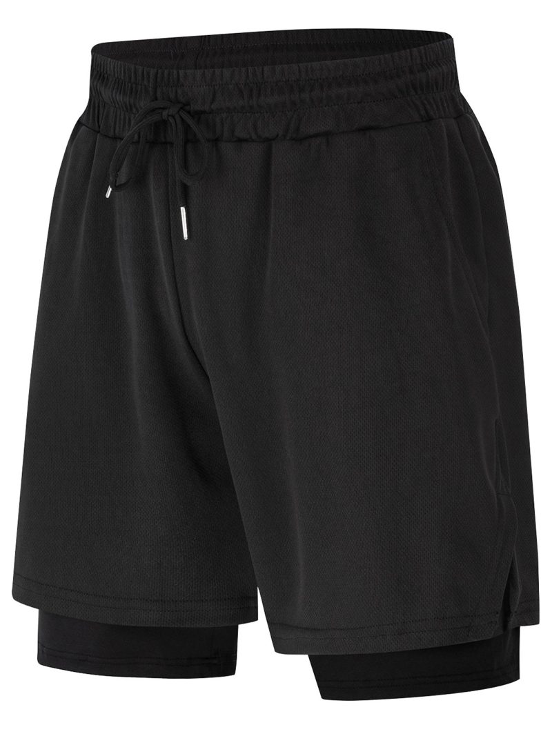 2-in-1 Men's Performance Running Shorts - Moisture-Wicking, Compression Support With Secure Zipper Pocket For Gym & Training - Image 8