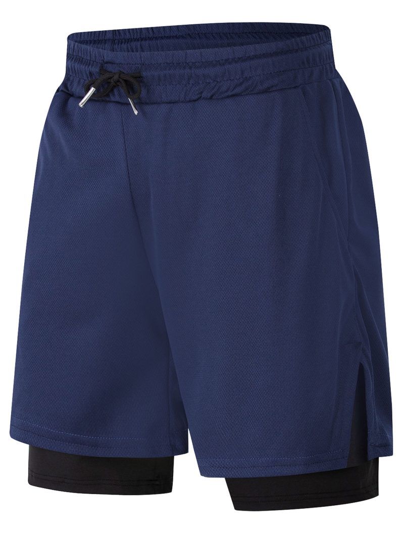 2-in-1 Men's Performance Running Shorts - Moisture-Wicking, Compression Support With Secure Zipper Pocket For Gym & Training - Image 9