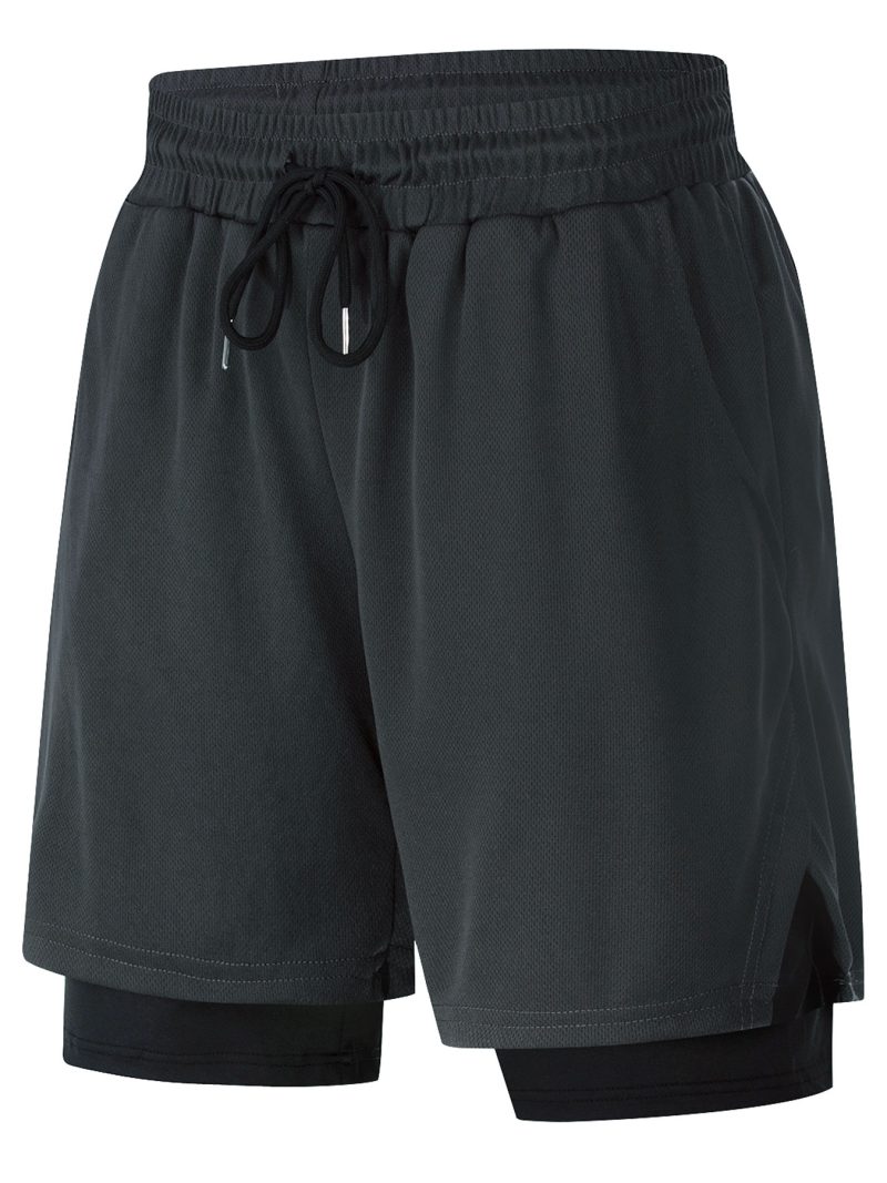 2-in-1 Men's Performance Running Shorts - Moisture-Wicking, Compression Support With Secure Zipper Pocket For Gym & Training - Image 10