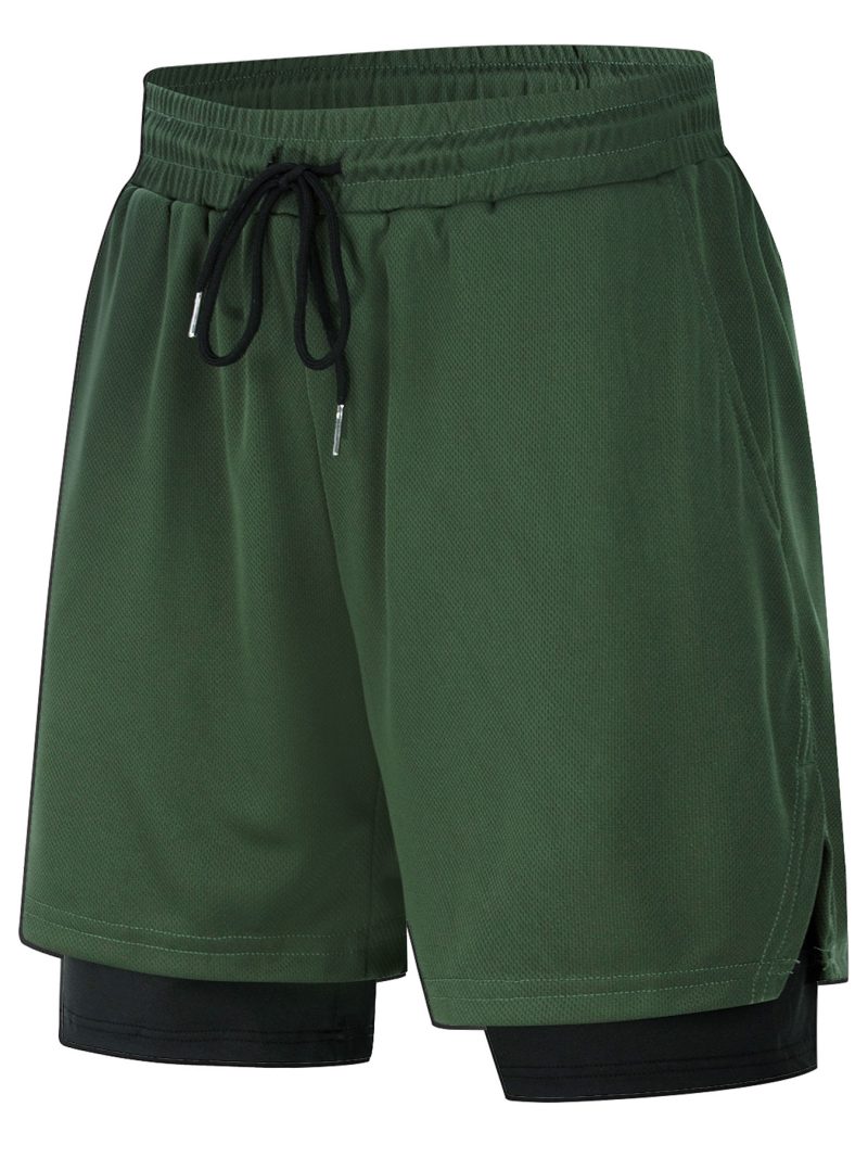 2-in-1 Men's Performance Running Shorts - Moisture-Wicking, Compression Support With Secure Zipper Pocket For Gym & Training - Image 11