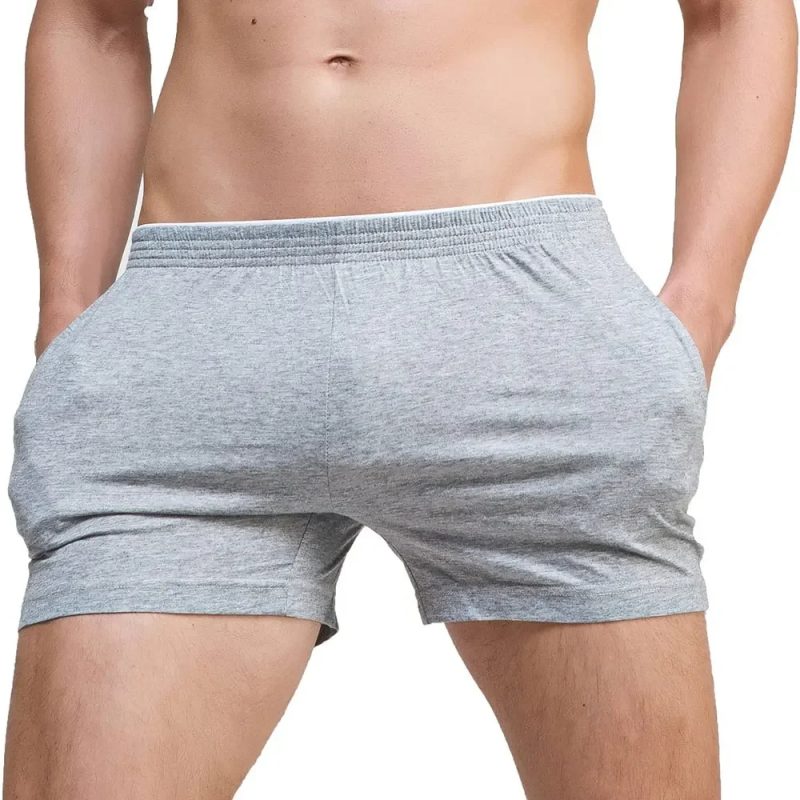 Men's Running Workout Active Shorts Cotton Gym Training Lounge Sleep Bottoms Elastic Waist Casual Pajama Pocket Jogger Home Wear - Image 2