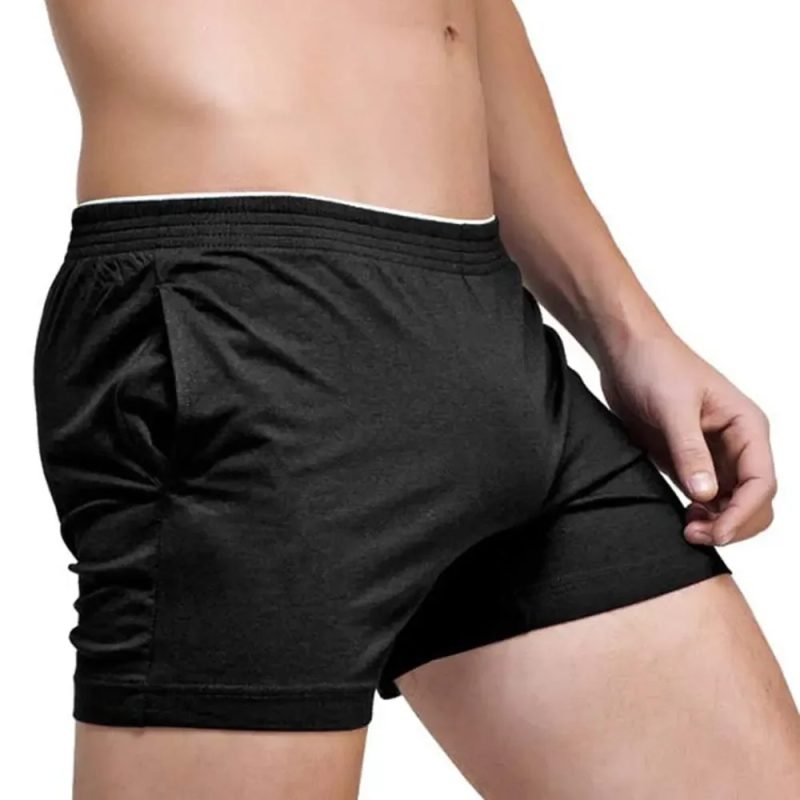 Men's Running Workout Active Shorts Cotton Gym Training Lounge Sleep Bottoms Elastic Waist Casual Pajama Pocket Jogger Home Wear - Image 3