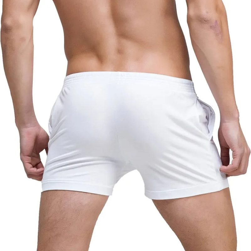 Men's Running Workout Active Shorts Cotton Gym Training Lounge Sleep Bottoms Elastic Waist Casual Pajama Pocket Jogger Home Wear - Image 6