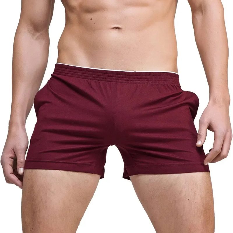 Men's Running Workout Active Shorts Cotton Gym Training Lounge Sleep Bottoms Elastic Waist Casual Pajama Pocket Jogger Home Wear - Image 11