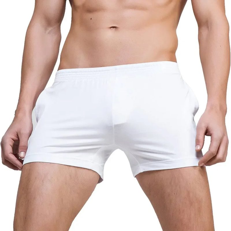 Men's Running Workout Active Shorts Cotton Gym Training Lounge Sleep Bottoms Elastic Waist Casual Pajama Pocket Jogger Home Wear - Image 12