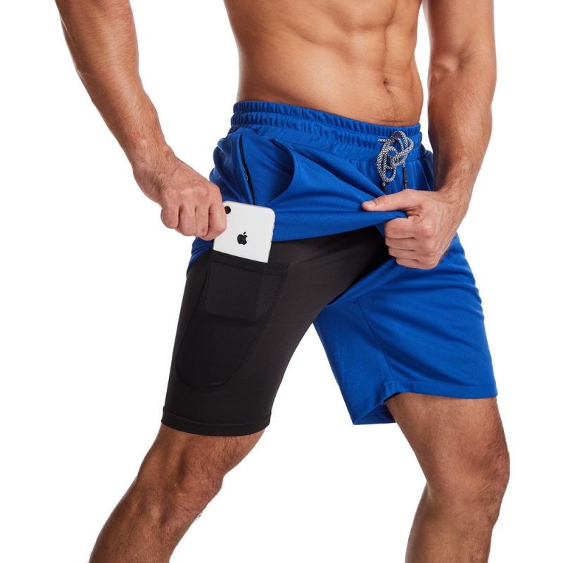 GITF Men's 2-in-1 Fitness Running 7-inch Shorts Quick Drying Training Fitness Shorts Training Slow Running Fitness Gym Shorts - Image 4