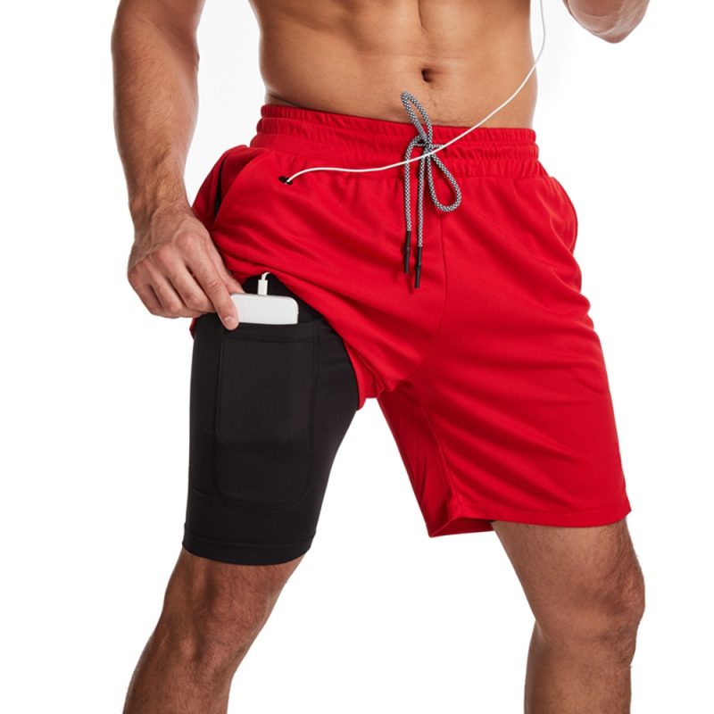 GITF Men's 2-in-1 Fitness Running 7-inch Shorts Quick Drying Training Fitness Shorts Training Slow Running Fitness Gym Shorts - Image 6
