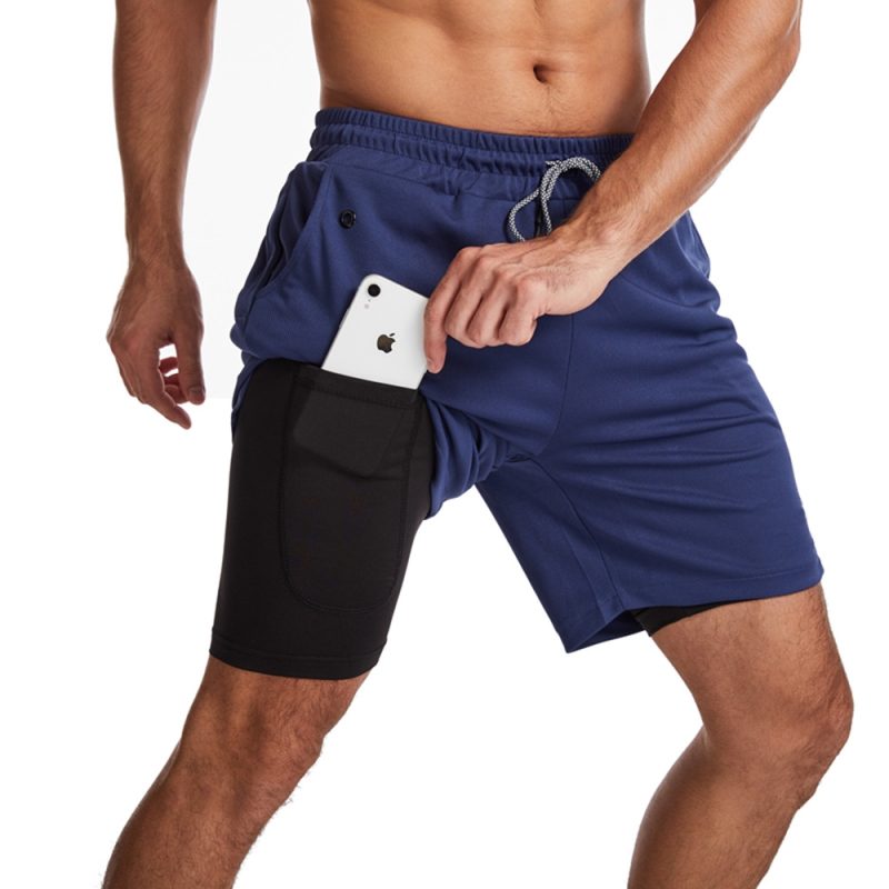 GITF Men's 2-in-1 Fitness Running 7-inch Shorts Quick Drying Training Fitness Shorts Training Slow Running Fitness Gym Shorts - Image 9