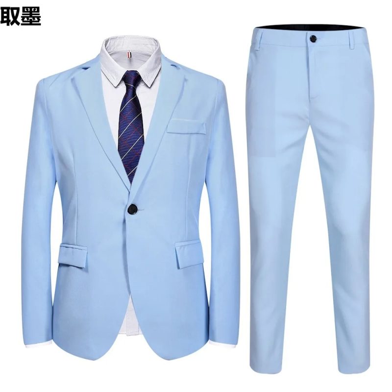 Fashionable Spring Autumn Western-style Suit For Men Casual Wedding Groom Youth Popular Leisure New Husband Best Man 2-piece Set - Image 4