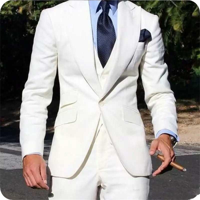 Elegant Wedding Tuxedos Suits 3 Pieces Slim Fit Bridegroom For Men Groomsmen Suit Male Cheap Formal Business (Jacket+Vest+Pants) - Image 5