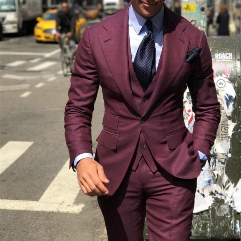 Elegant Wedding Tuxedos Suits 3 Pieces Slim Fit Bridegroom For Men Groomsmen Suit Male Cheap Formal Business (Jacket+Vest+Pants) - Image 8