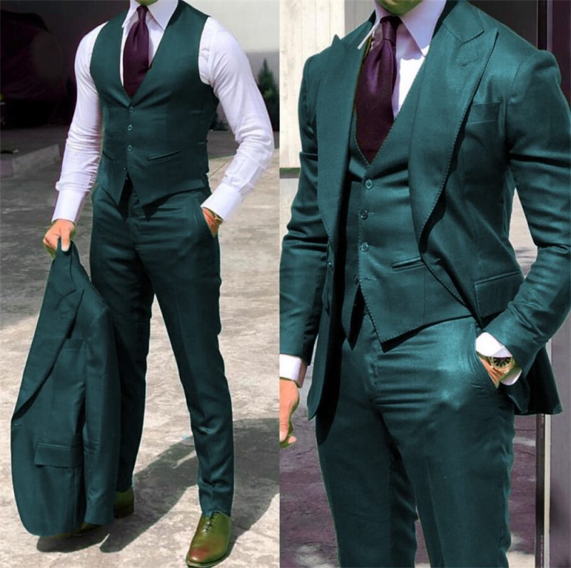 Elegant Wedding Tuxedos Suits 3 Pieces Slim Fit Bridegroom For Men Groomsmen Suit Male Cheap Formal Business (Jacket+Vest+Pants) - Image 10