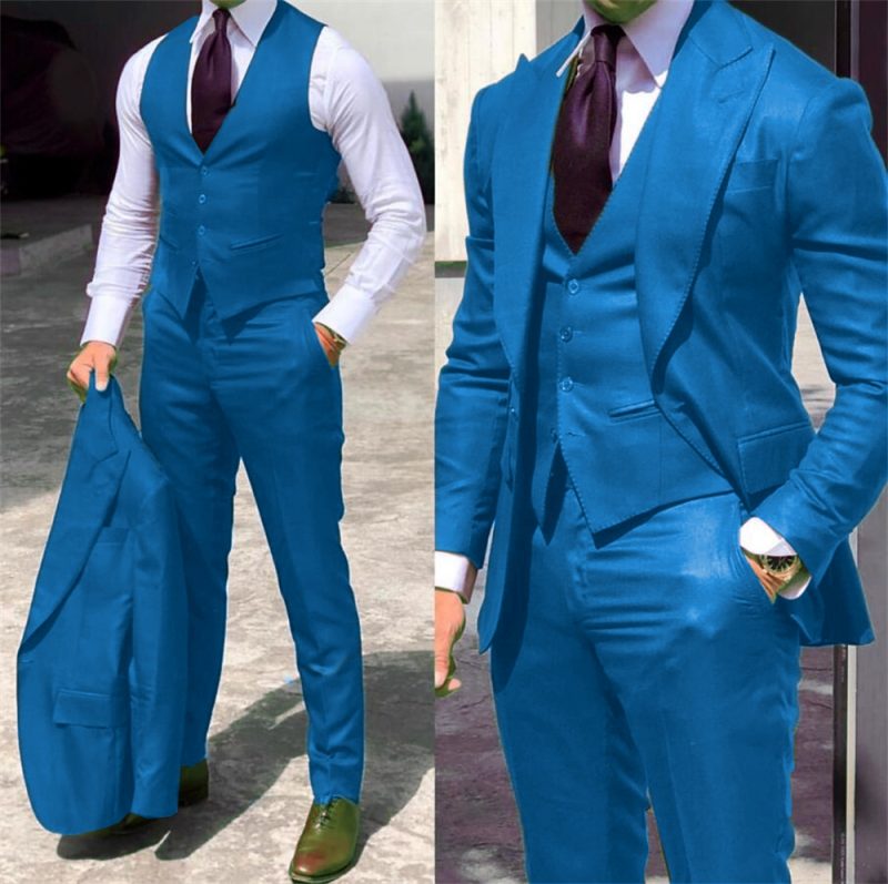 Elegant Wedding Tuxedos Suits 3 Pieces Slim Fit Bridegroom For Men Groomsmen Suit Male Cheap Formal Business (Jacket+Vest+Pants) - Image 12