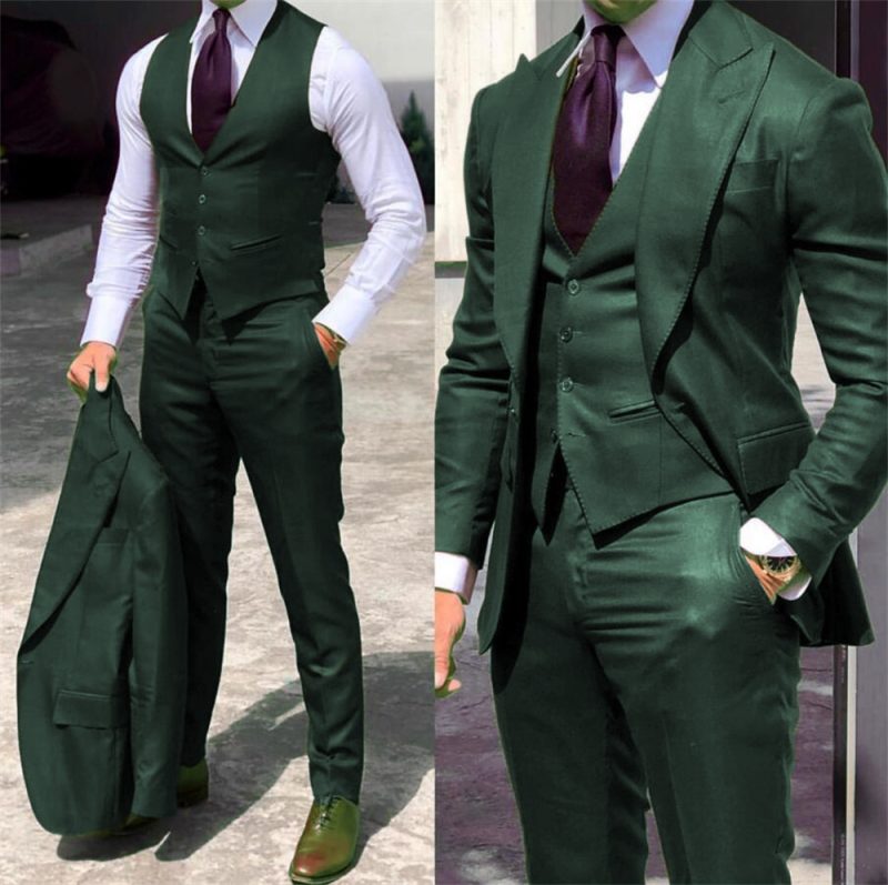 Elegant Wedding Tuxedos Suits 3 Pieces Slim Fit Bridegroom For Men Groomsmen Suit Male Cheap Formal Business (Jacket+Vest+Pants) - Image 13