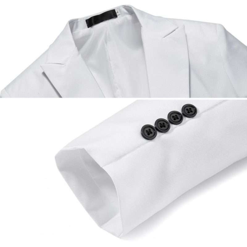 2Pcs/Set Men Blazer Pants Set Solid Color Lapel Long Sleeve Single-breasted Men Suit Coat Pants Suit Mid-rise Male Business Suit - Image 5