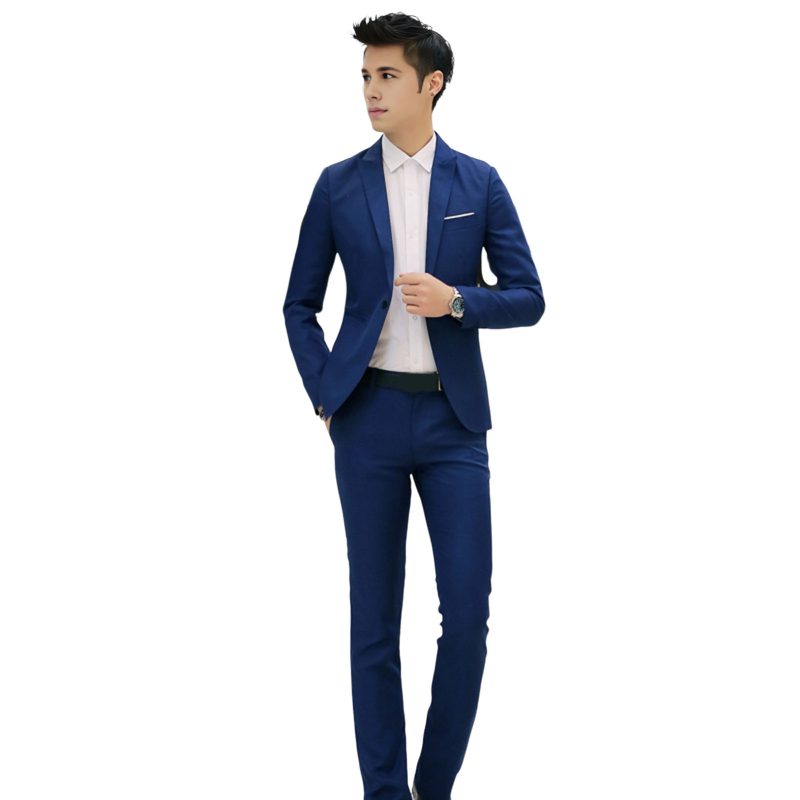 2Pcs/Set Men Blazer Pants Set Solid Color Lapel Long Sleeve Single-breasted Men Suit Coat Pants Suit Mid-rise Male Business Suit - Image 15