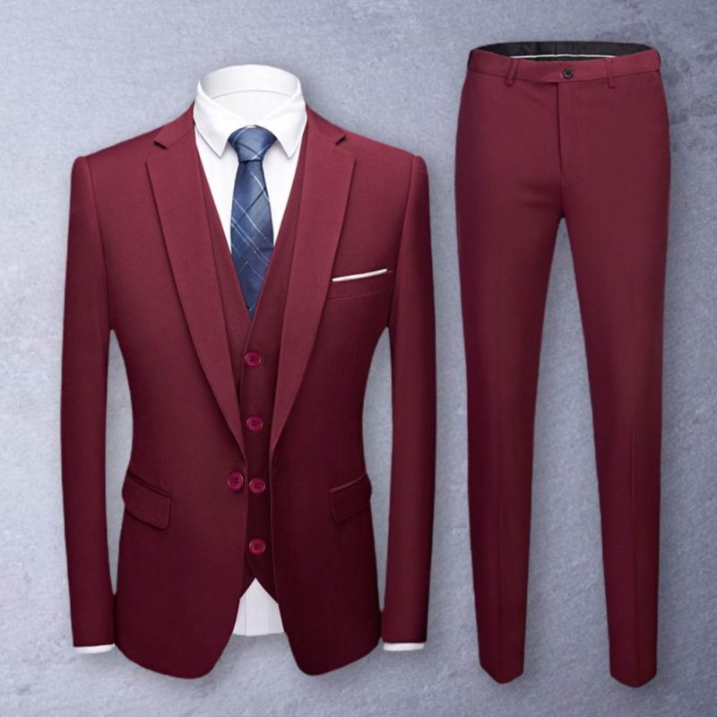 High Quality (Blazer+ Waistcoat + Trousers) Men Simple Business Elegant Fashion Job Interview Gentleman Suit Slim 3-piece Suit - Image 3