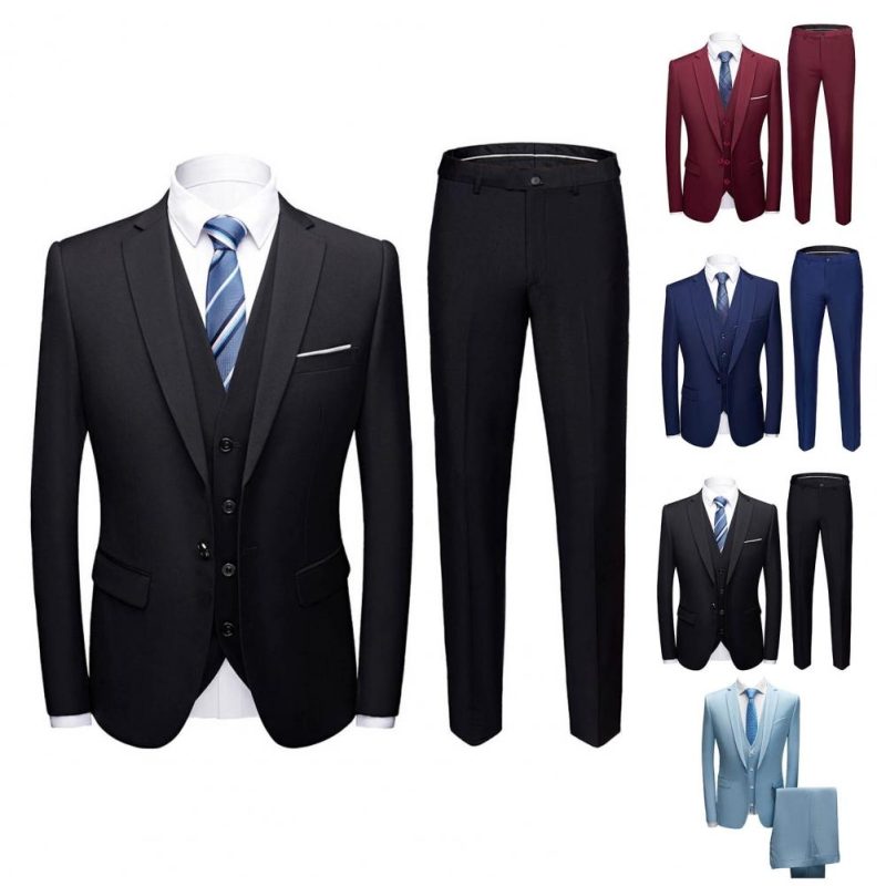 High Quality (Blazer+ Waistcoat + Trousers) Men Simple Business Elegant Fashion Job Interview Gentleman Suit Slim 3-piece Suit - Image 5