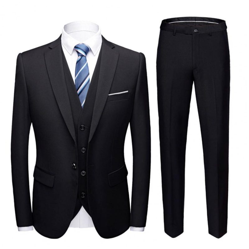 High Quality (Blazer+ Waistcoat + Trousers) Men Simple Business Elegant Fashion Job Interview Gentleman Suit Slim 3-piece Suit - Image 9