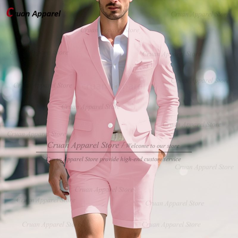 Fashion Men Classic Royal Blue Suit Set Birthday Banquet High Quality Outfits Casual Party Stylish Solid Blazer Short Pants 2Pcs - Image 15