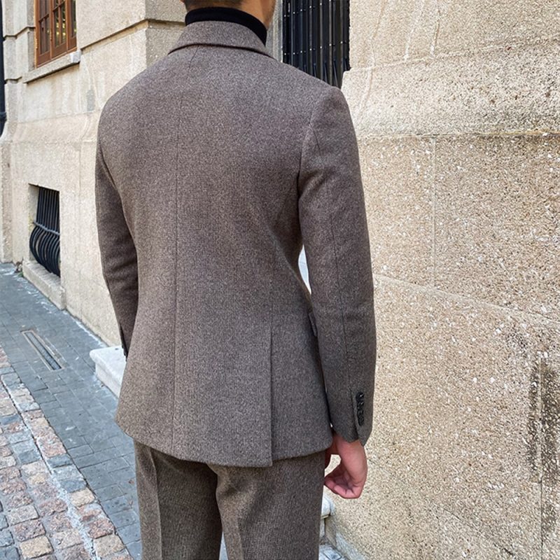 Vintage Men's Suit 2 Pieces Business Formal Casual Double Breasted Slim Fit Suits Party Wedding Dress Costume Male Suit - Image 6