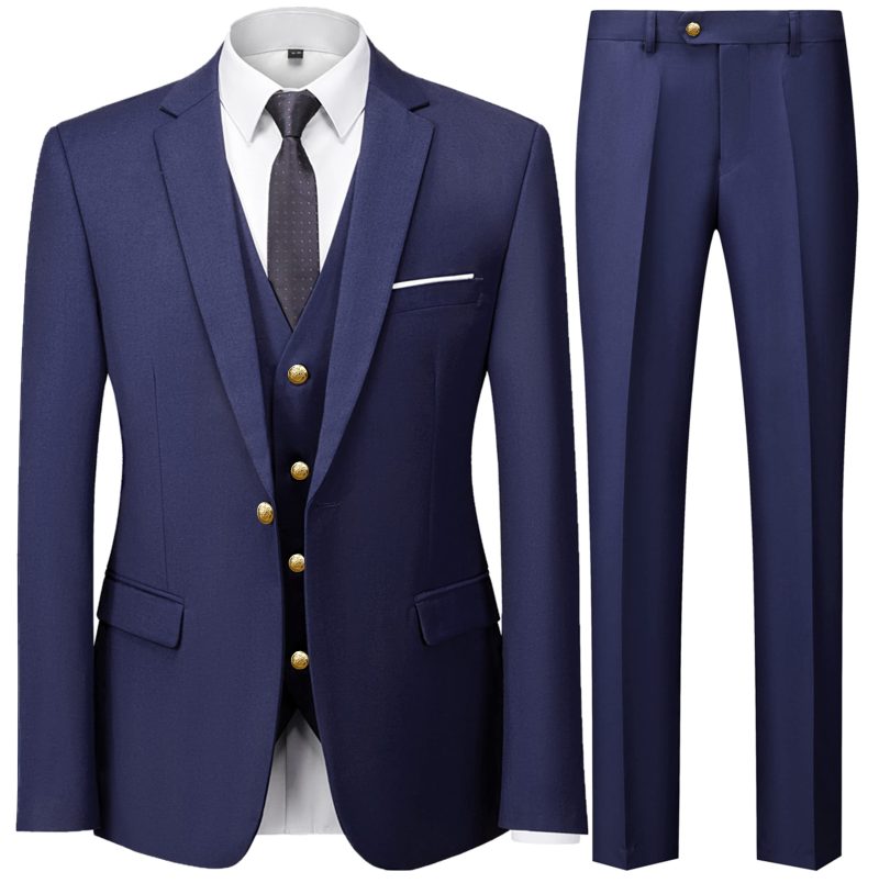 2023 Fashion Men's Casual Business Suit 3 Pieces Set / Male Dress Blazers Jacket Coat Blazers Trousers Pants Vest Waistcoat - Image 8