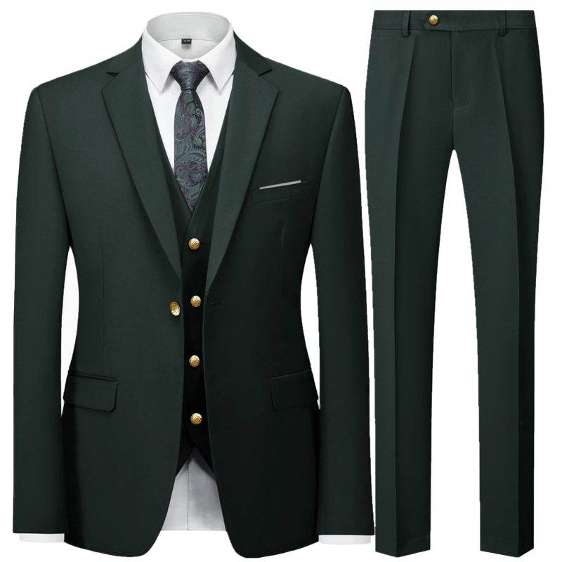 2023 Fashion Men's Casual Business Suit 3 Pieces Set / Male Dress Blazers Jacket Coat Blazers Trousers Pants Vest Waistcoat - Image 11