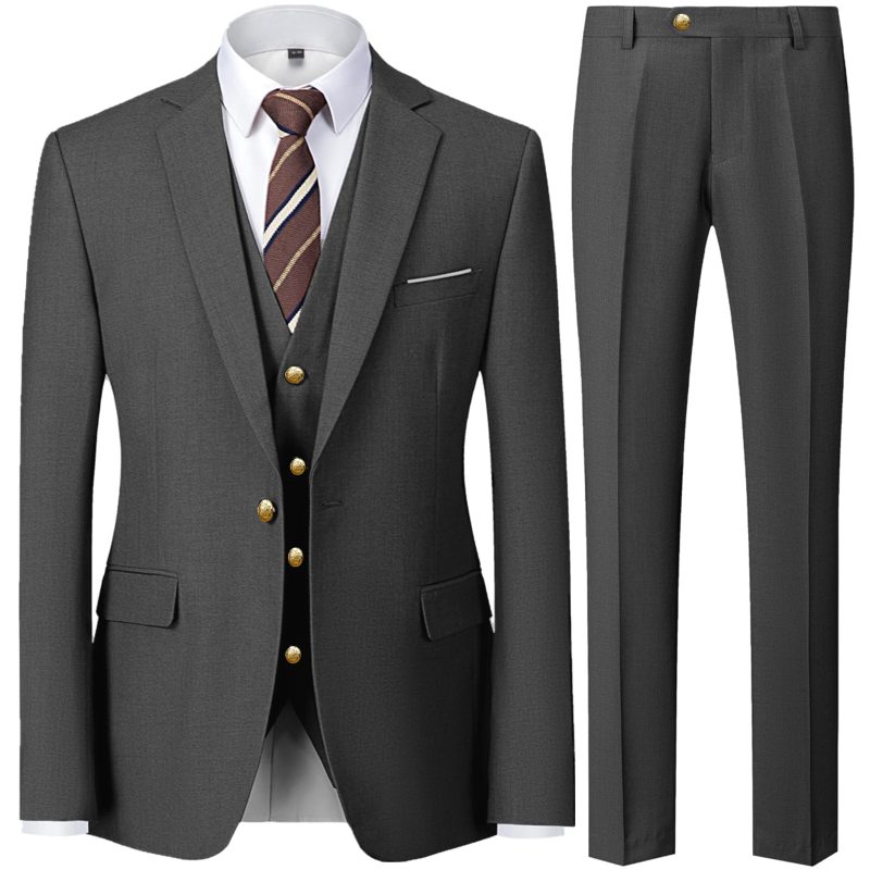 2023 Fashion Men's Casual Business Suit 3 Pieces Set / Male Dress Blazers Jacket Coat Blazers Trousers Pants Vest Waistcoat - Image 12