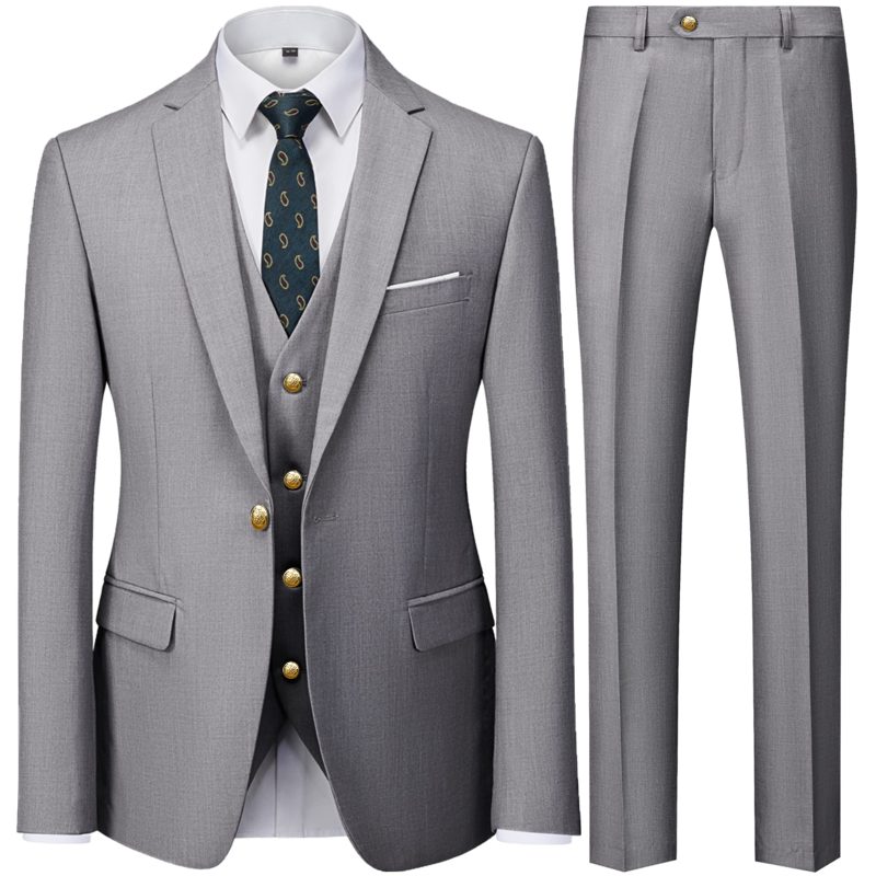 2023 Fashion Men's Casual Business Suit 3 Pieces Set / Male Dress Blazers Jacket Coat Blazers Trousers Pants Vest Waistcoat - Image 15