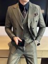 2 Piece Outfit Set Man Slim Fit Full Suit for Men Casual Blazer Business Spring Autumn Ceremony Clothing Classic Pants Fashion