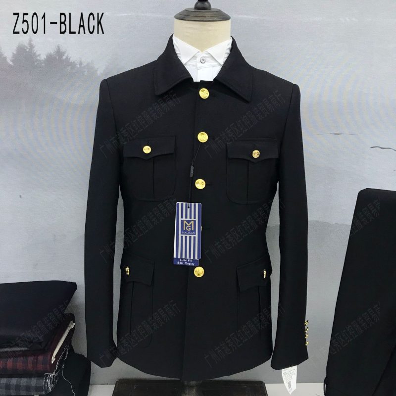 2 Pcs Suit Set Blazers Jacket Pants / 2023 Fashion Men's Casual Boutique Single Breasted Stand Collar Tunic Suits Coat Trousers - Image 2
