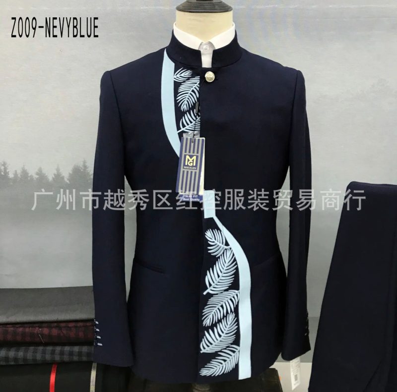 2 Pcs Suit Set Blazers Jacket Pants / 2023 Fashion Men's Casual Boutique Single Breasted Stand Collar Tunic Suits Coat Trousers - Image 15
