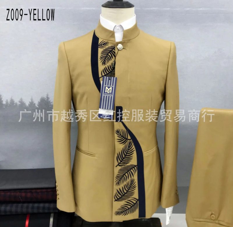 2 Pcs Suit Set Blazers Jacket Pants / 2023 Fashion Men's Casual Boutique Single Breasted Stand Collar Tunic Suits Coat Trousers - Image 16