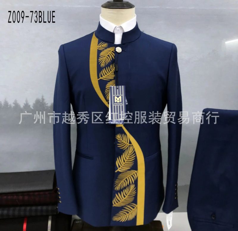 2 Pcs Suit Set Blazers Jacket Pants / 2023 Fashion Men's Casual Boutique Single Breasted Stand Collar Tunic Suits Coat Trousers - Image 19