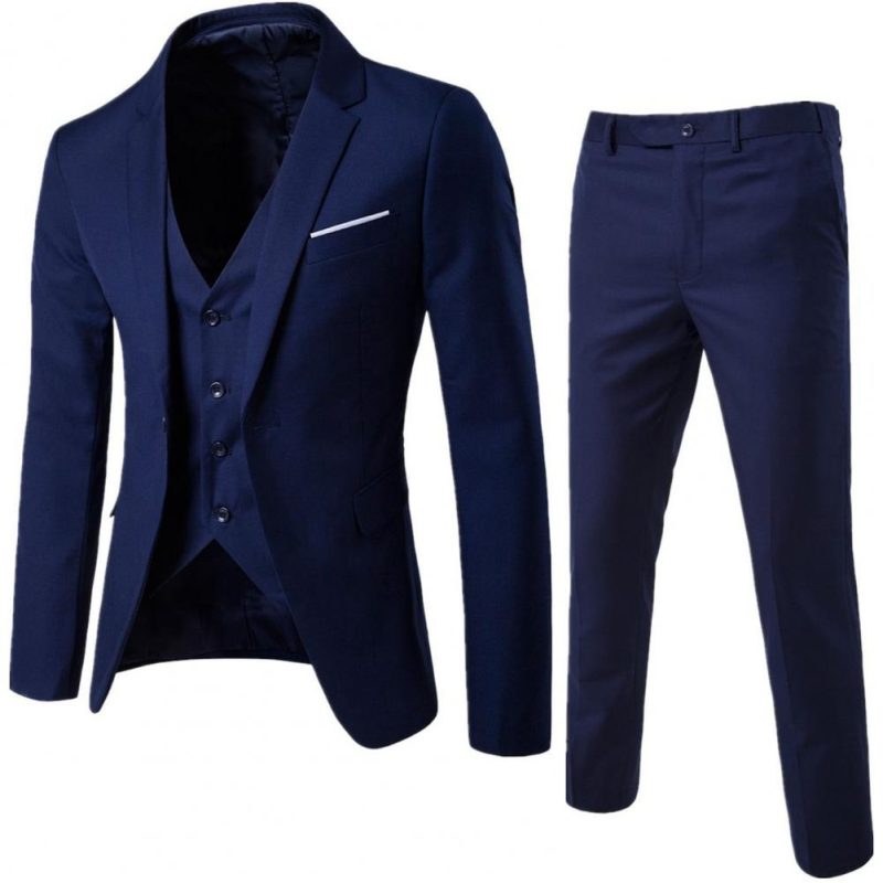 Business Suits Men Blazers 3 Pieces Set Luxury Slim Fit Turn down Collar Vest Pants Jackets Men Suit Groom Wedding Suit