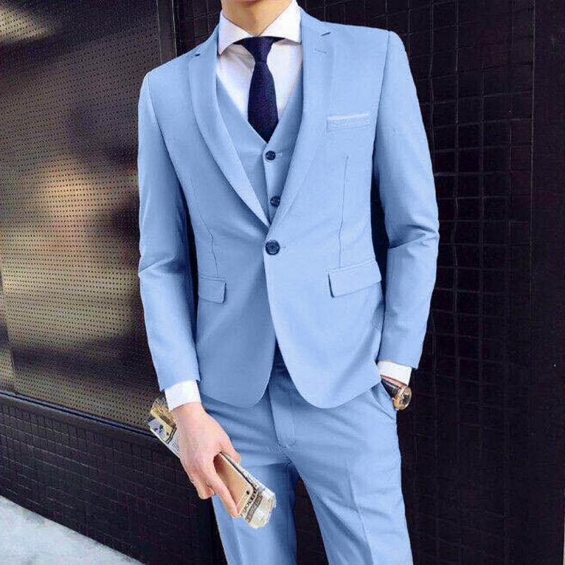 Business Suits Men Blazers 3 Pieces Set Luxury Slim Fit Turn down Collar Vest Pants Jackets Men Suit Groom Wedding Suit - Image 2