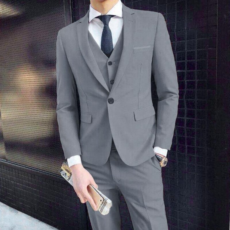 Business Suits Men Blazers 3 Pieces Set Luxury Slim Fit Turn down Collar Vest Pants Jackets Men Suit Groom Wedding Suit - Image 3