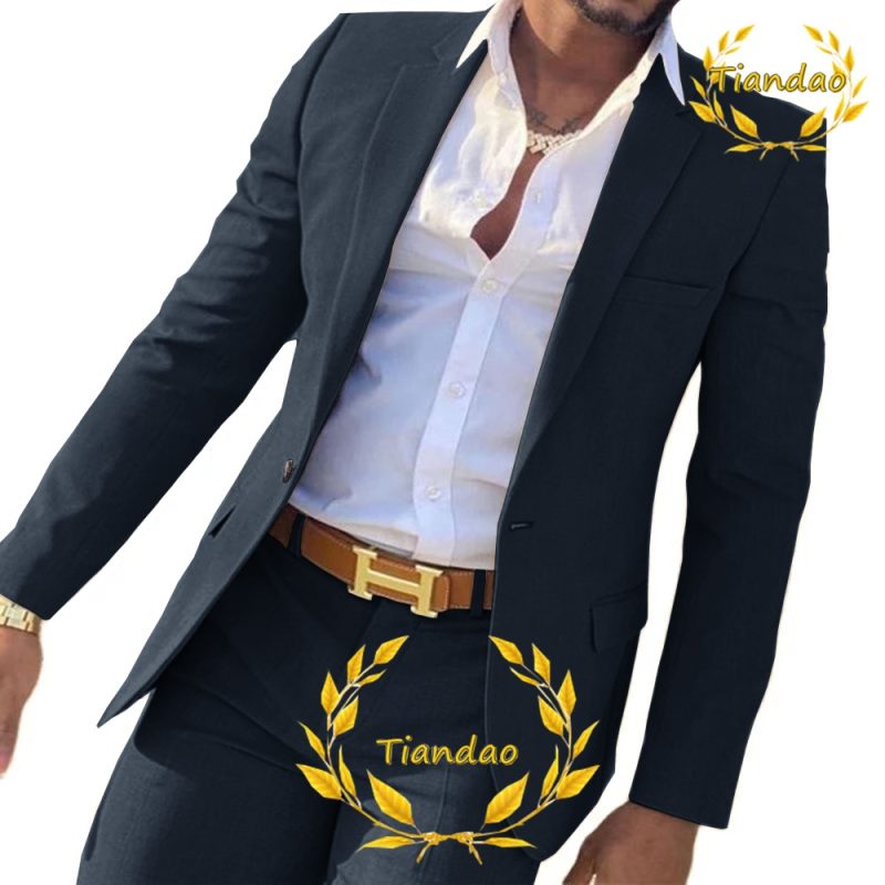 Suit for Men2-Piece Business Jacket Pants Khaki Wedding Best Man Tuxedo Slim Fit Formal Blazer Set Custom - Image 6
