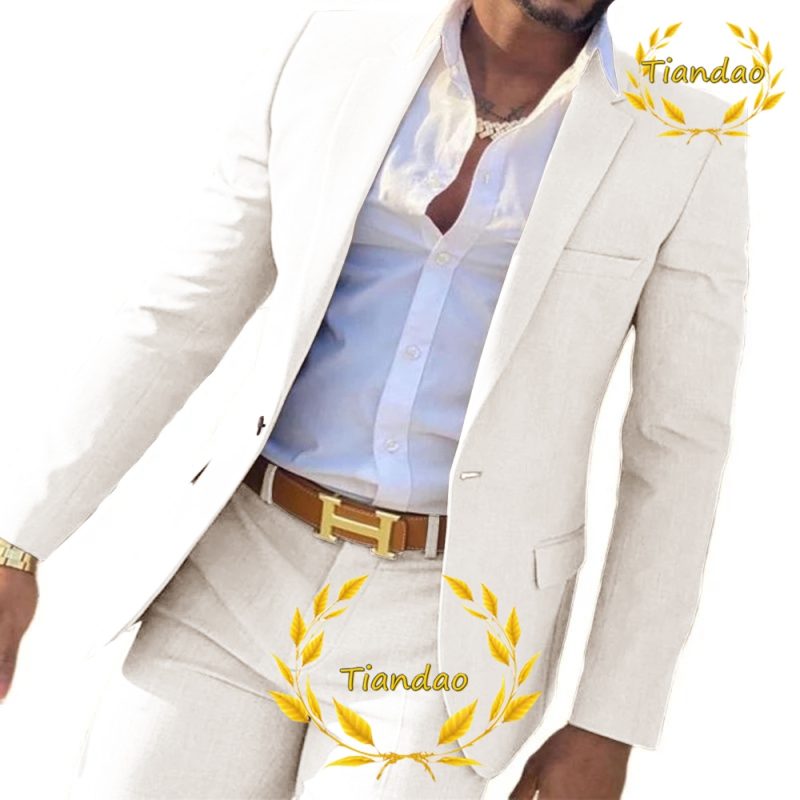 Suit for Men2-Piece Business Jacket Pants Khaki Wedding Best Man Tuxedo Slim Fit Formal Blazer Set Custom - Image 10
