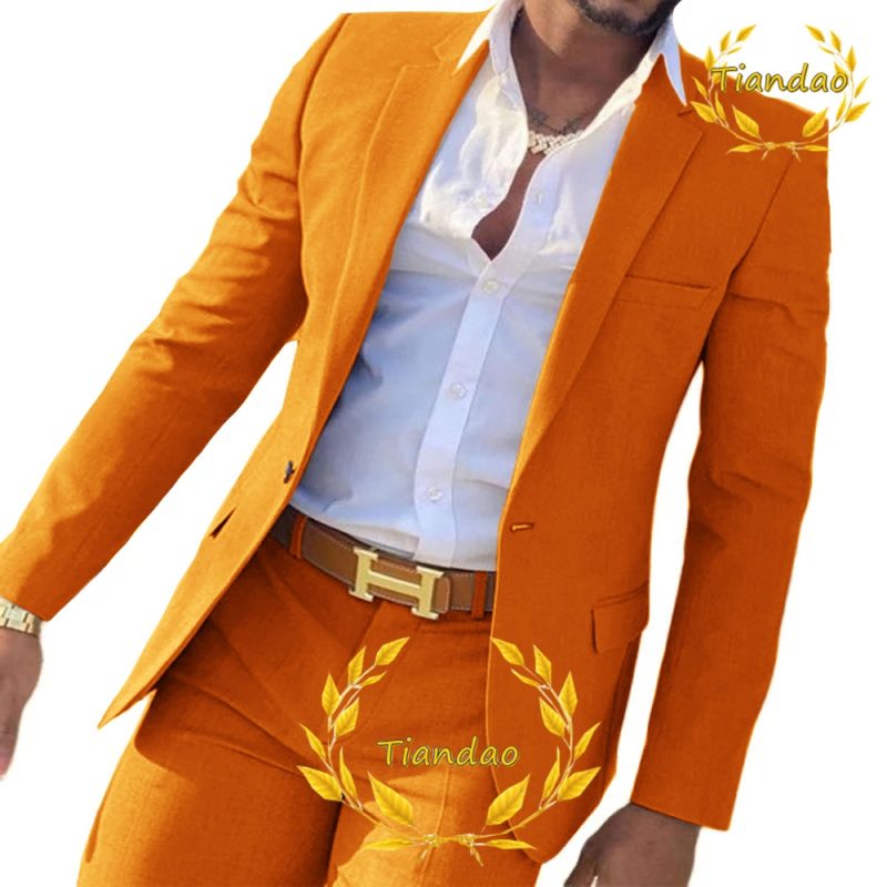 Suit for Men2-Piece Business Jacket Pants Khaki Wedding Best Man Tuxedo Slim Fit Formal Blazer Set Custom - Image 11
