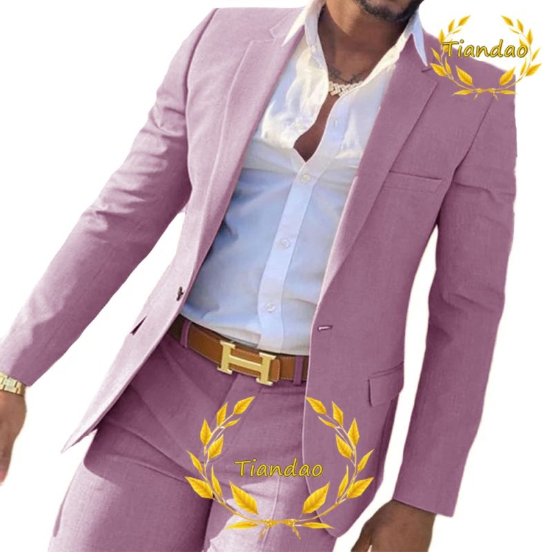 Suit for Men2-Piece Business Jacket Pants Khaki Wedding Best Man Tuxedo Slim Fit Formal Blazer Set Custom - Image 12