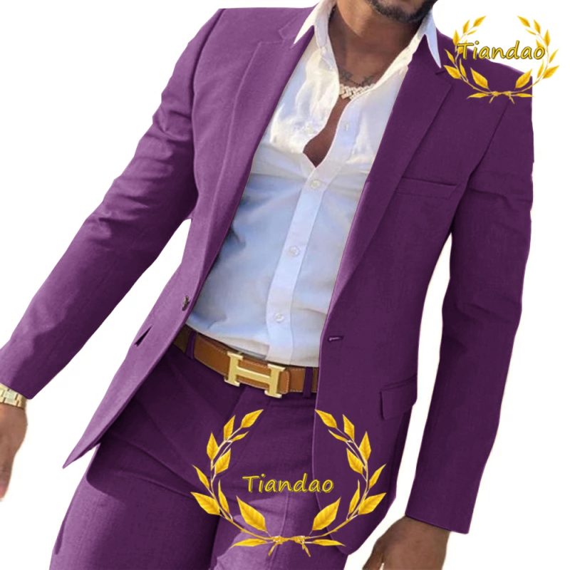 Suit for Men2-Piece Business Jacket Pants Khaki Wedding Best Man Tuxedo Slim Fit Formal Blazer Set Custom - Image 13
