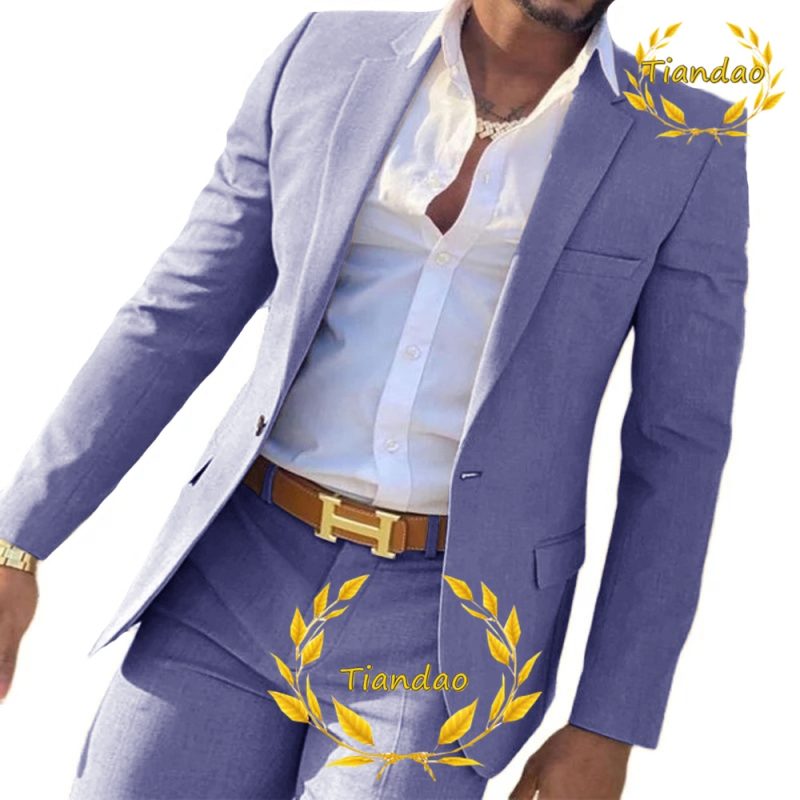Suit for Men2-Piece Business Jacket Pants Khaki Wedding Best Man Tuxedo Slim Fit Formal Blazer Set Custom - Image 14
