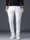 Fabric composition: 97% cotton, 3% spandex Version type: Straight For the season: Spring, Autumn Thickness: Midweight Elasticity: Slightly elastic