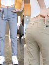 Mens Casual Pants Korea Fashion Summer Slim Fit Trousers High Quality Elastic Waist Straight Golf Sports Pants Men Clothing