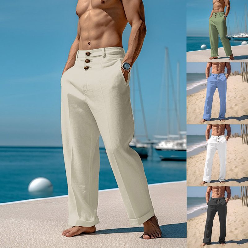 Men's Spring And Summer Hip Hop Breathable Loose Casual Sandbeach Sports Pants