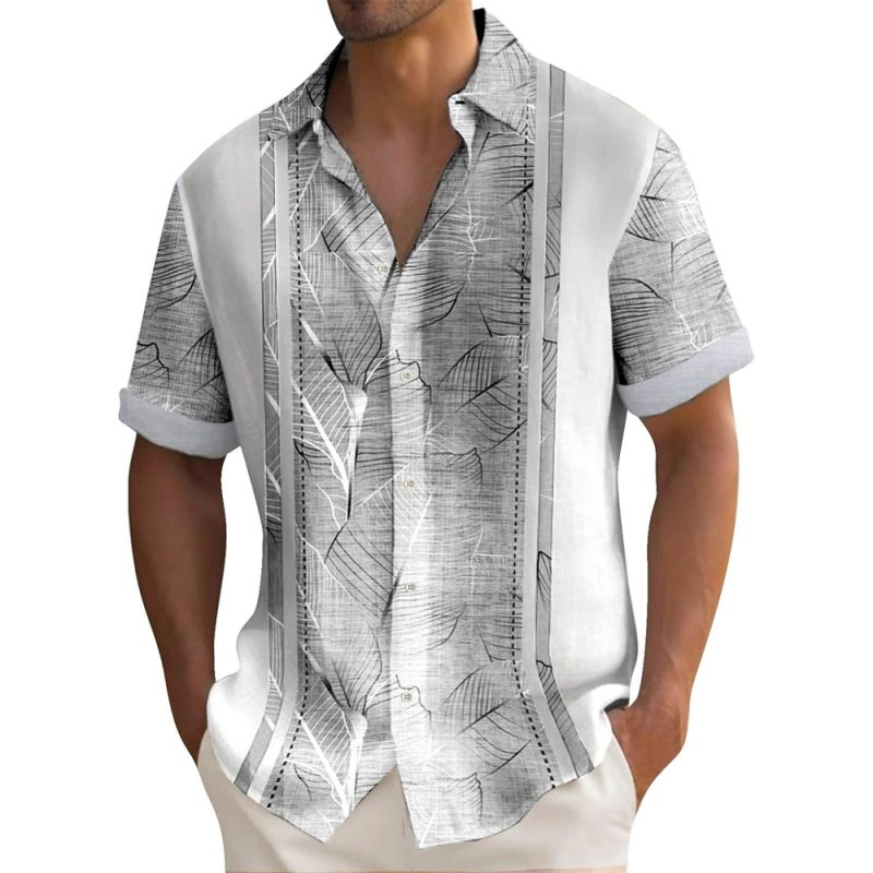 Summer Striped Printed Shirts For Men Casual Short Sleeve Button Down Loose Hawaiian Shirt Oversized Men Clothing Lapel Shirt - Image 9