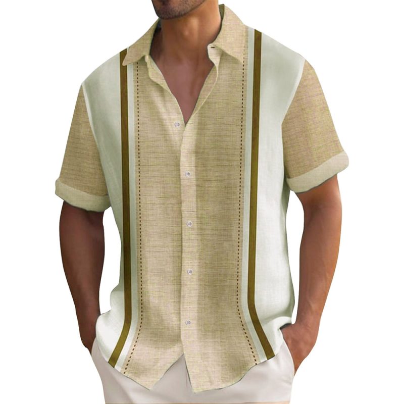 Summer Striped Printed Shirts For Men Casual Short Sleeve Button Down Loose Hawaiian Shirt Oversized Men Clothing Lapel Shirt - Image 13