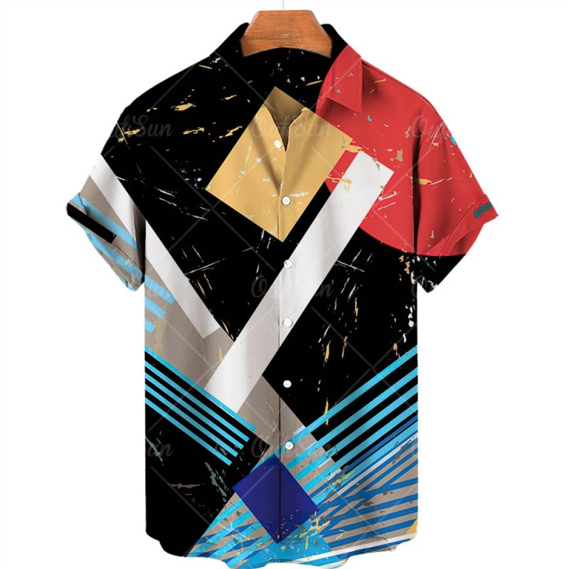 2024 3d Graffiti Oil Painting Printed Shirt Men Fashion Streetwear Hawaiian Beach Casual Lapel Plus Size 2024 - Image 3