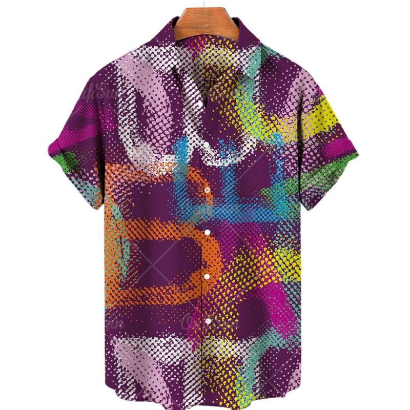 2024 3d Graffiti Oil Painting Printed Shirt Men Fashion Streetwear Hawaiian Beach Casual Lapel Plus Size 2024 - Image 6